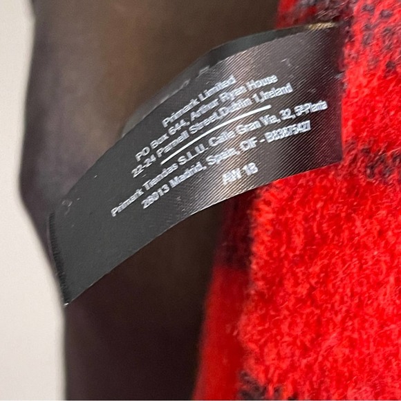 Black Red Plaid Tartan Oversized Scarf Wrap Throw Fringe Soft Blanket Cozy Fall - Picture 8 of 14